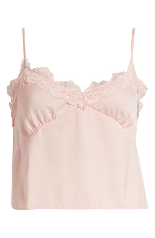 Abound Lace Trim Satin Crop Camisole In Pink Sky