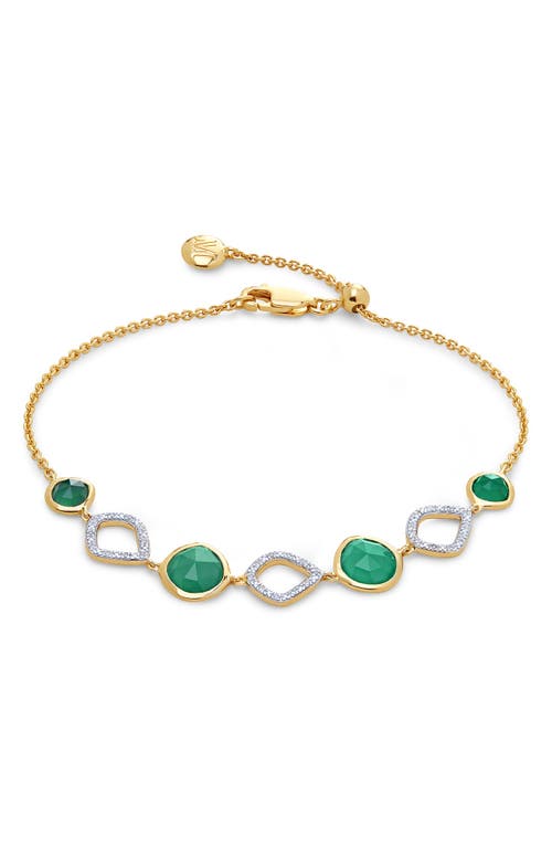 MONICA VINADER MONICA VINADER SIREN GREEN ONYX & DIAMOND BRACELET 