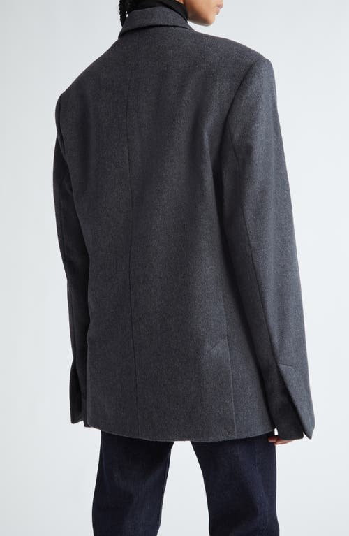 Shop Totême Toteme Straight Wool & Cashmere Jacket In Grey Melange