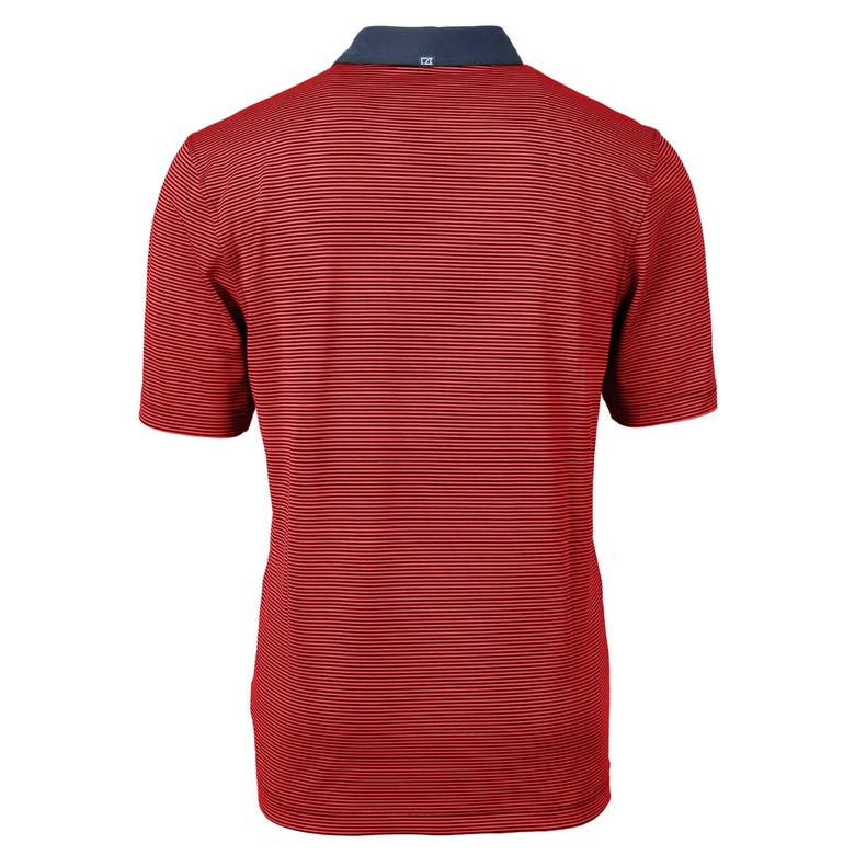 Shop Cutter & Buck Red/navy Tampa Bay Buccaneers Virtue Eco Pique Micro Stripe Recycled Polo