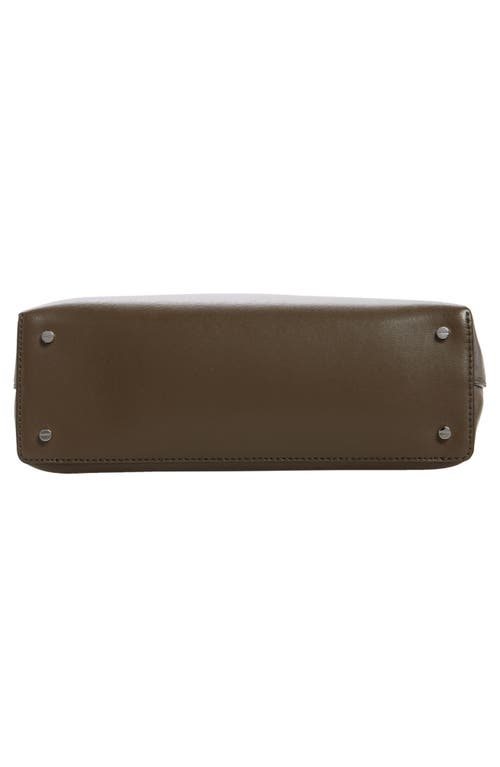 Totême T-lock Palmellata Leather Clutch In Ash