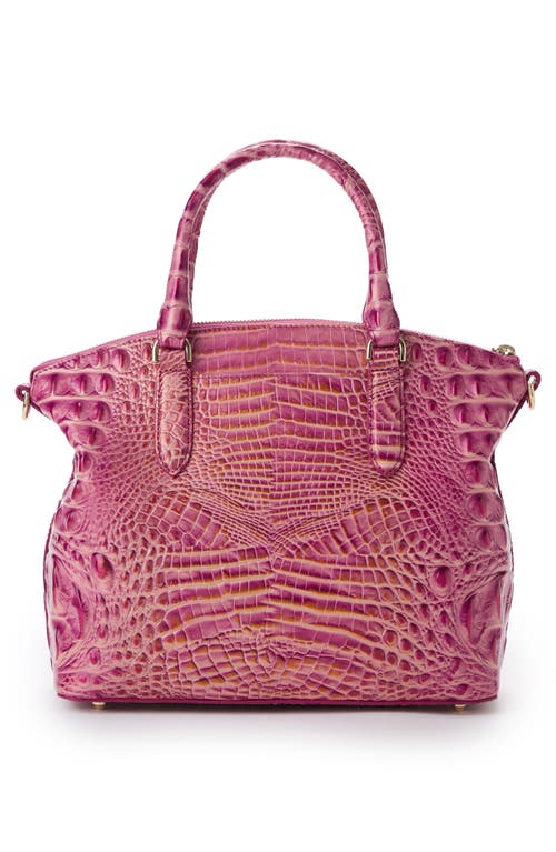 Shop Brahmin Duxbury Croc Embossed Leather Satchel In Rouge Blush