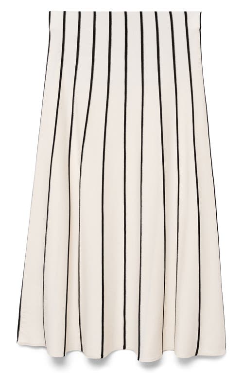 Shop Mango Tatiana Stripe Midi Skirt In Ecru