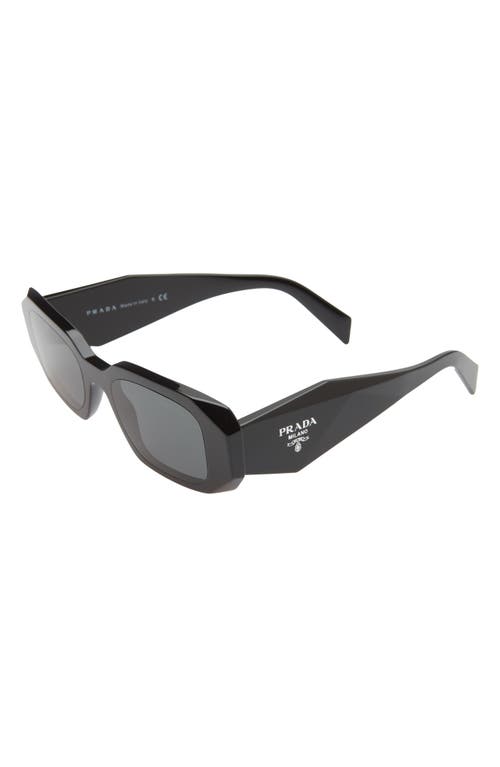 Prada Runway 49mm Rectangular Sunglasses In Black/dark Grey