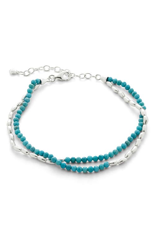 Monica Vinader Mini Nugget Beaded Layered Bracelet in Sterling Silver at Nordstrom