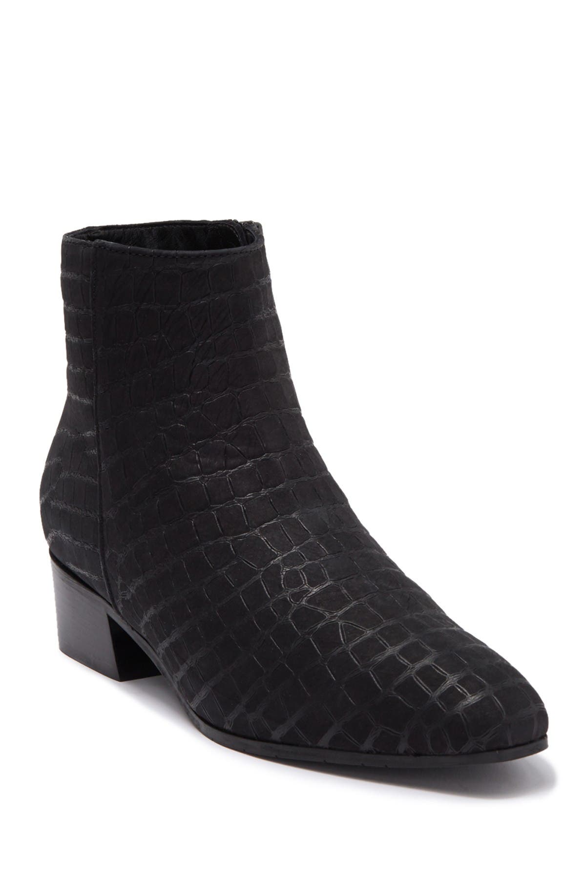Fuoco Croc Embossed Leather Bootie 