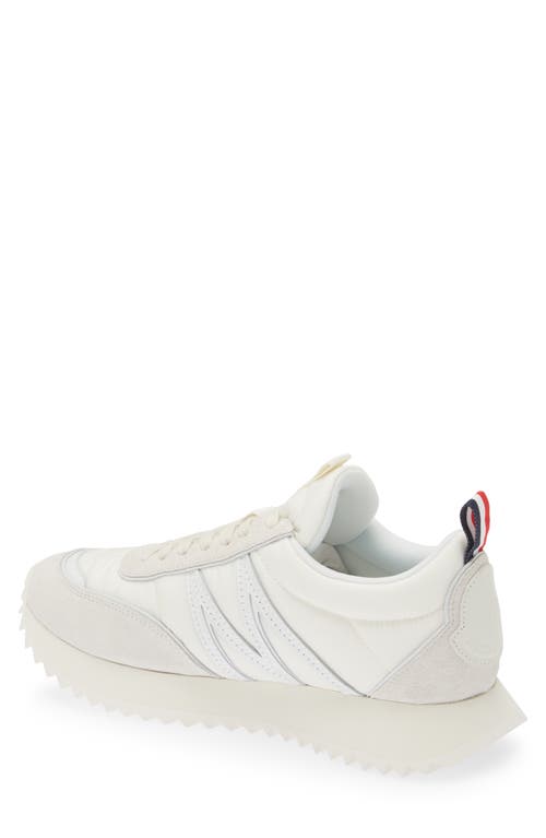 Shop Moncler Pacey Mixed Media Sneaker In Gardenia