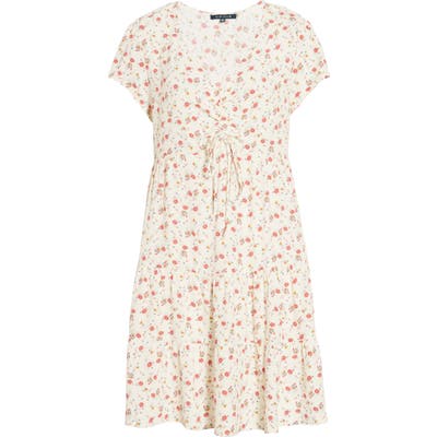 Kirious Floral Print Minidress, Ivory