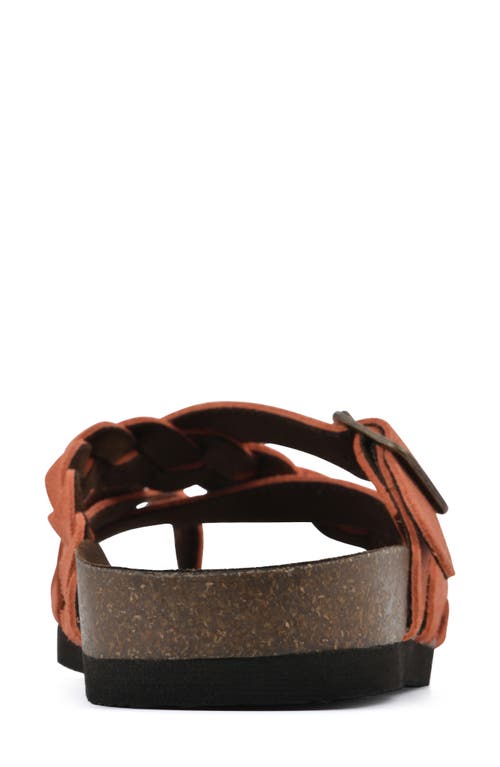 White Mountain Footwear Harrington Leather Footbed Sandal In Aperol Spritz/suede
