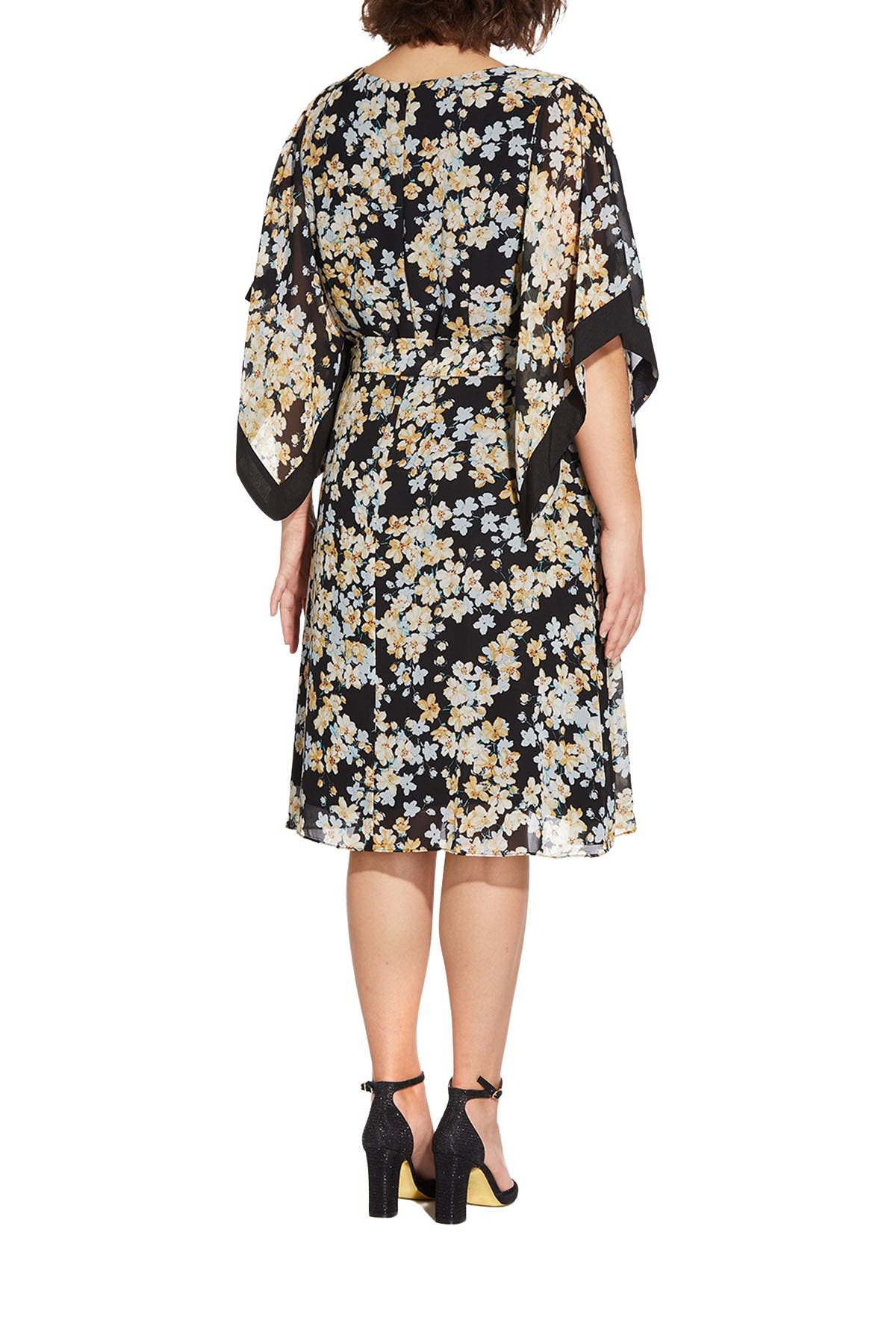 Adrianna Papell Floral Print Kimono Sleeve Dress In Open Miscellaneous3