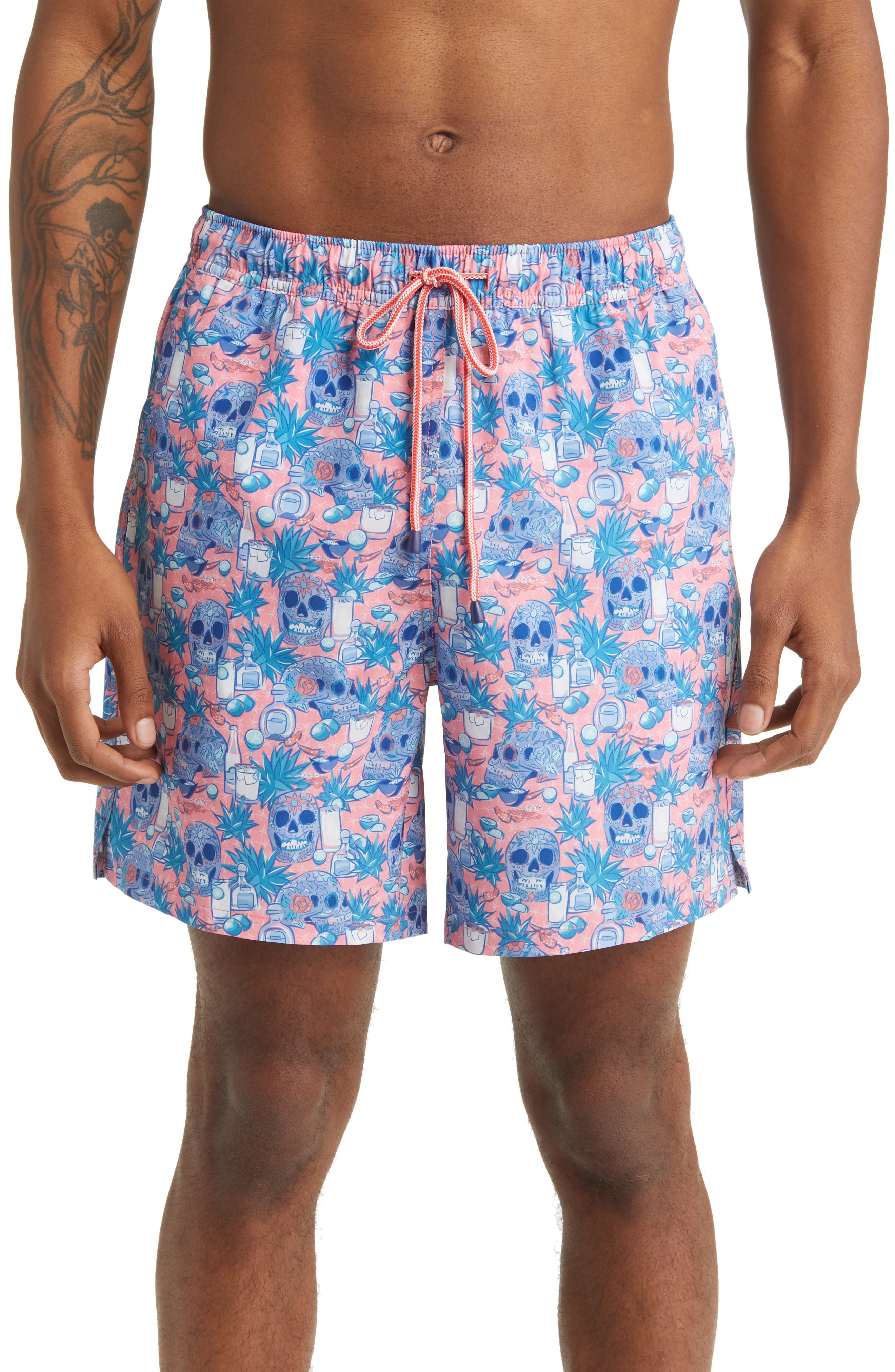 salmon colored swim trunks