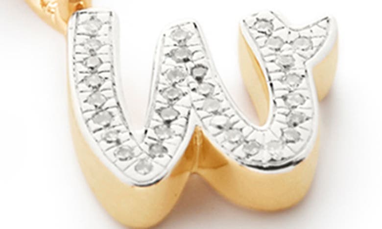 Monica Vinader Diamond Alphabet Pendant Necklace In 18ct Gold Vermeil Sterling W