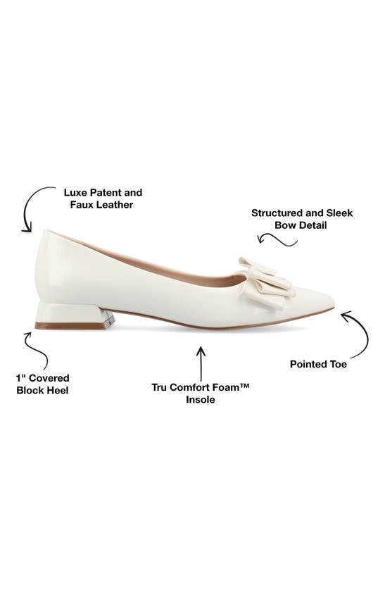 Journee Collection Ophelia Womens Pointed Closed Toe Ballet Flats In Patent/ White