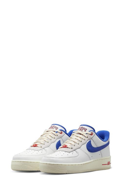 Nike Air Force 1 07 LX Athletic Sneaker in White/Red/Obsidian/Royal