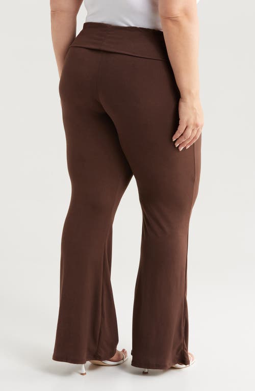 Shop 24seven Comfort Apparel Bootcut Pants In Brown