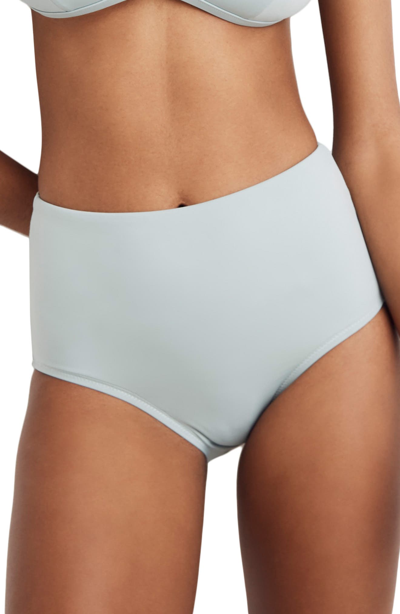 Plus Size Madewell Second Wave Retro High Waist Bikini Bottom, Blue