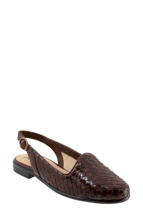 Shop Trotters Lea Slingback Flat In Dark Brown