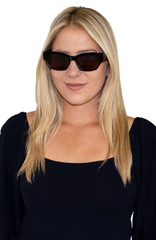 Fifth & Ninth Andi 51mm Polarized Rectangular Sunglasses In Black/brown
