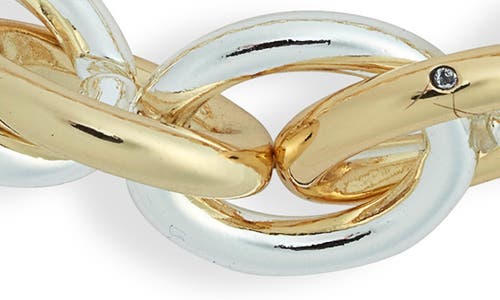 Shop Nordstrom 2-tone Stretch Link Bracelet In Goldilver