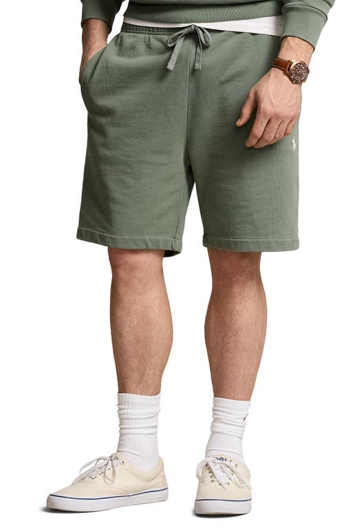 Shop Polo Ralph Lauren French Terry Drawstring Shorts In Cargo Green