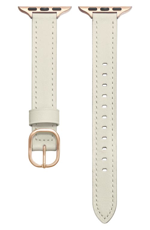 Carmen Leather Apple Watch Watchband in White
