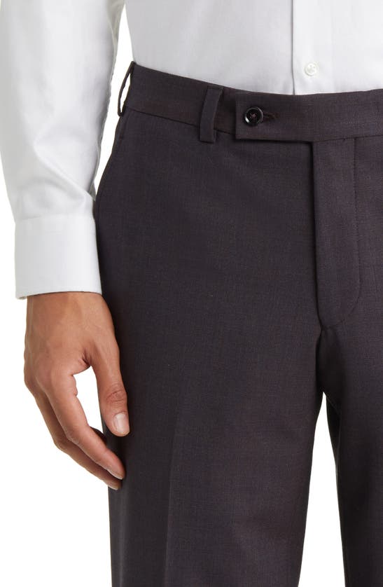Ted Baker Jerome Soft Constructed Stretch Wool Dress Pants In Berry
