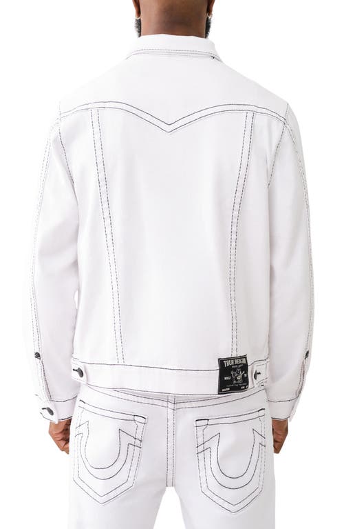 Shop True Religion Brand Jeans Jimmy Big T Denim Trucker Jacket In Optic White