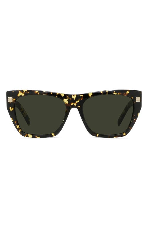 Shop Givenchy Gv Day Square Sunglasses In Havana/green