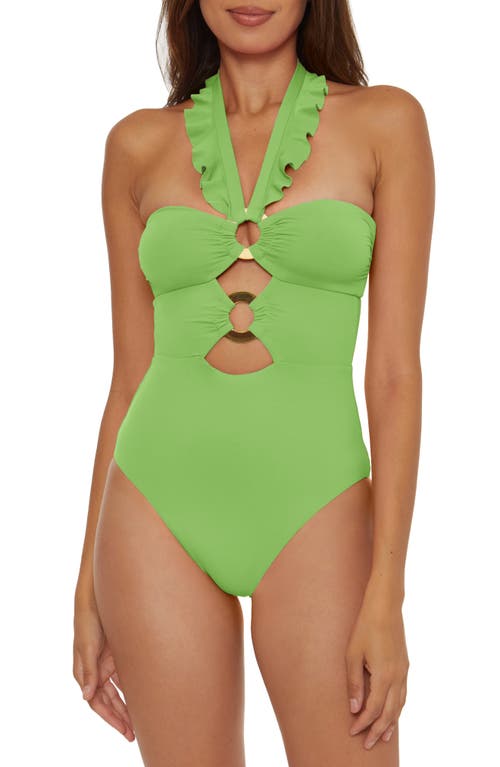 Ruffle Strappy One-PIece Swimsuit in Matcha