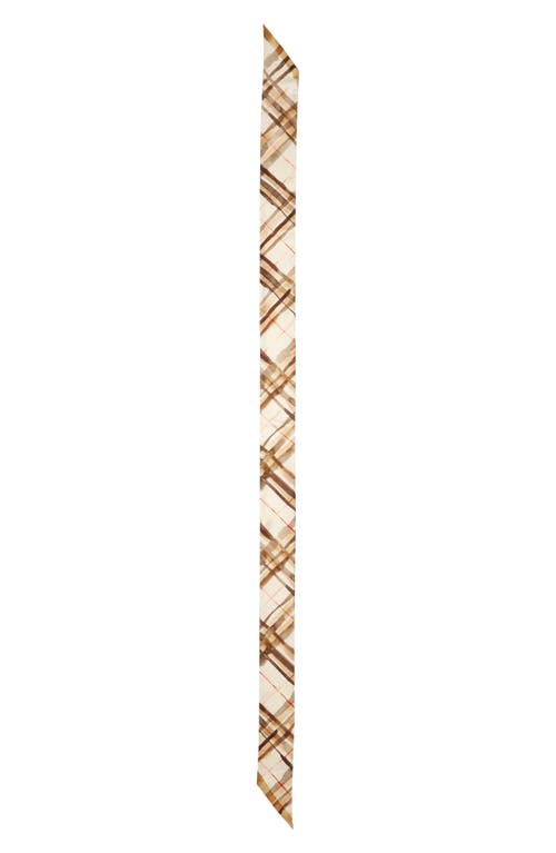 Shop Burberry Reversible Check Silk Twill Scarf In Nutmeg