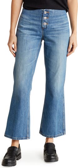 Re/Done Button Fly Crop Bootcut Jeans | Nordstromrack