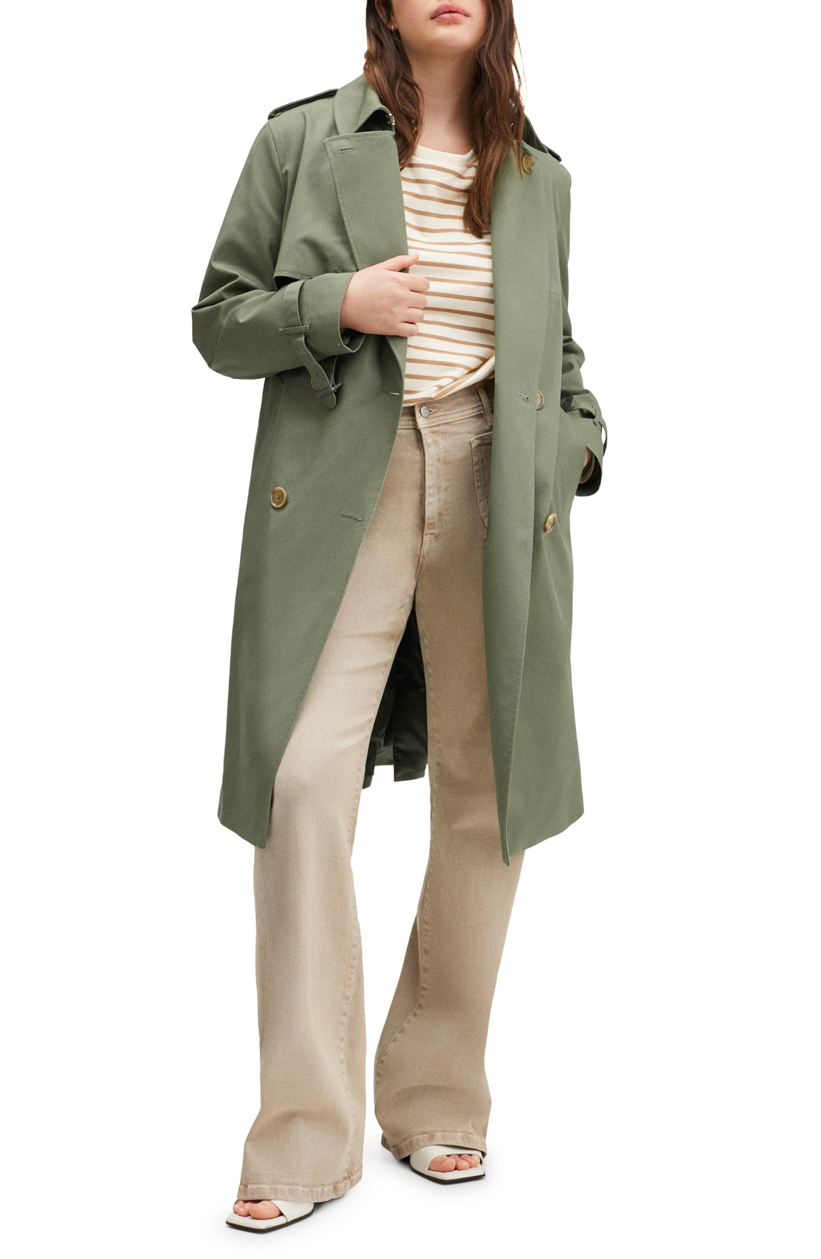 women mango classic cotton trench coat