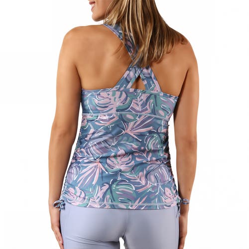 Uv Skinz Ruched Tank Top In Pastel Palms