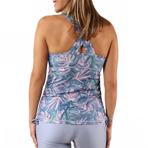 Shop Uv Skinz Ruched Tank Top In Pastel Palms