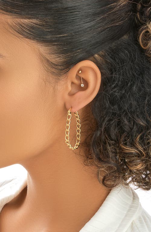 Sterling Forever Chain Link Hoop Earrings In Gold