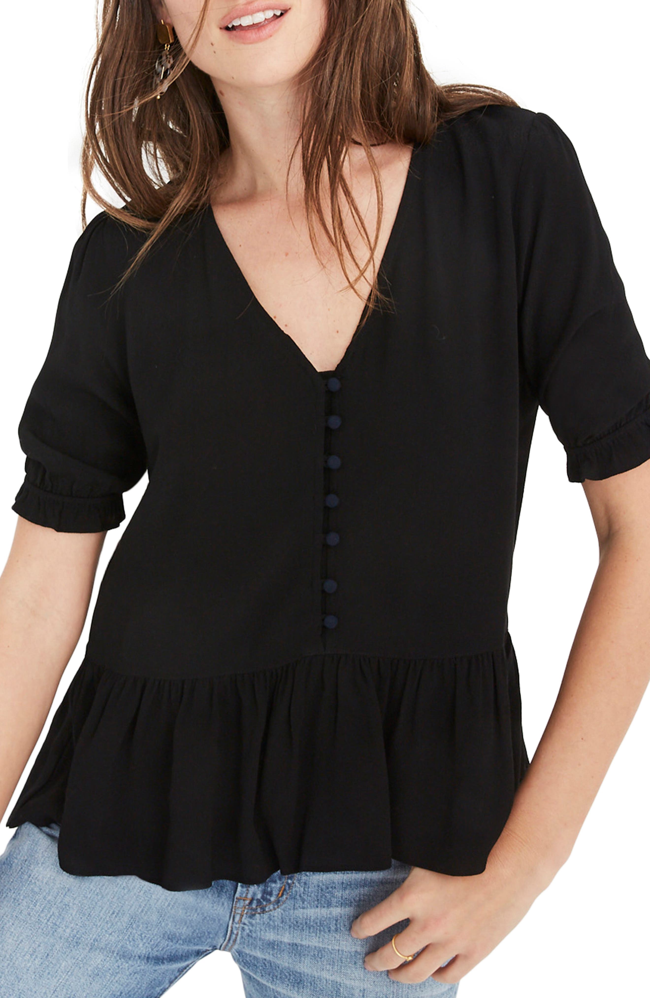 madewell ruffle hem top