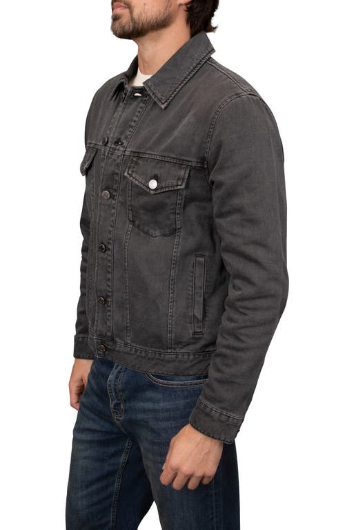 Shop Bagatelle Garment Washed Twill Trucker Jacket In Washed Charcoal