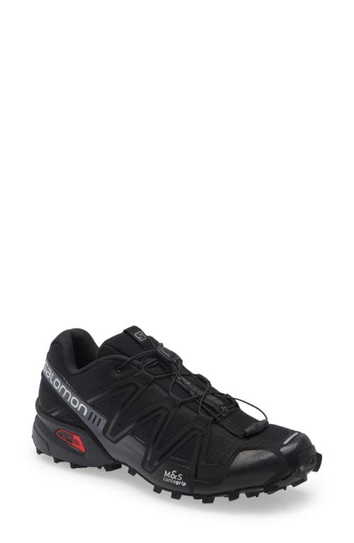 Salomon Gender Inclusive Speedcross 3 Sneaker in Black/Black/Quiet Shade at Nordstrom, Size 14 Women's