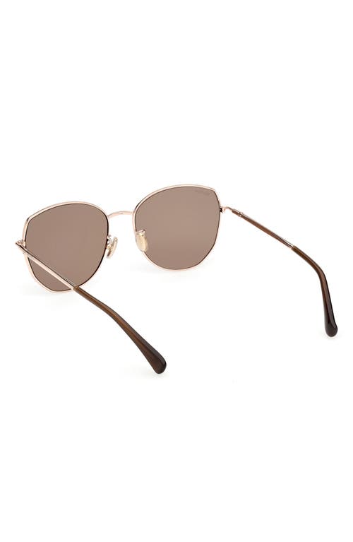 Shop Max Mara 58mm Round Sunglasses In Gold/brown