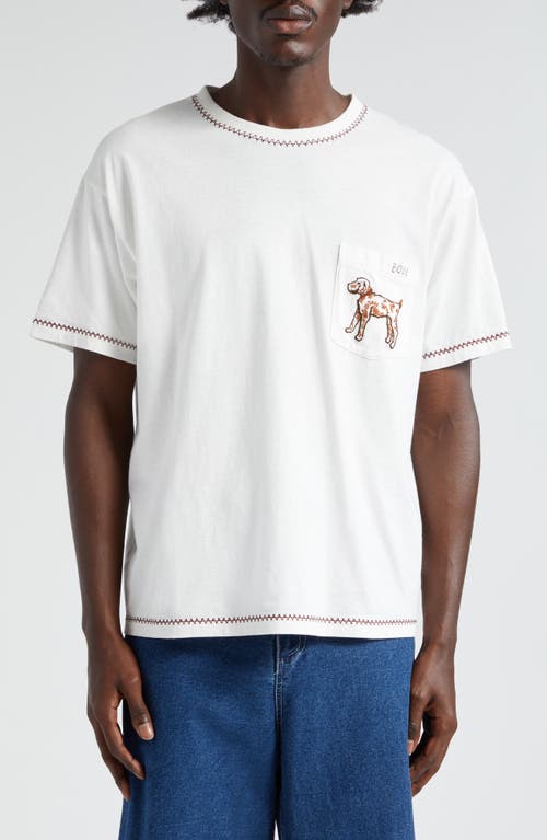 Embroidered Griffon Cotton T-Shirt in White