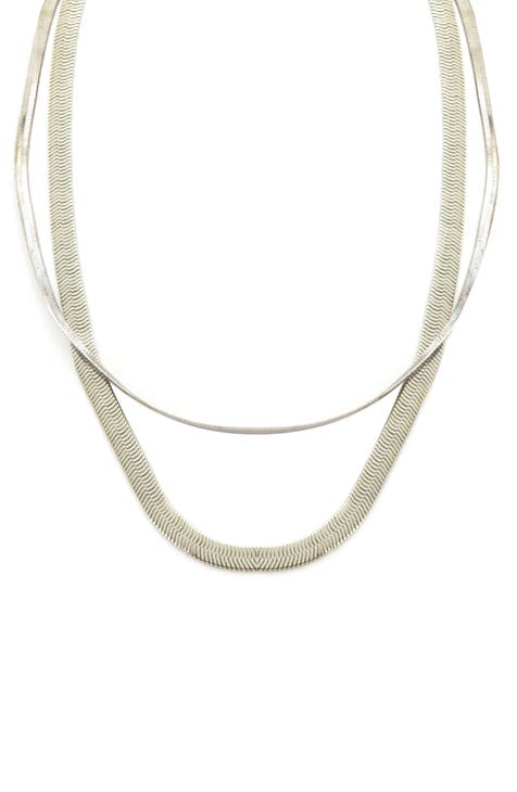 Herringbone Layered Chain Necklace