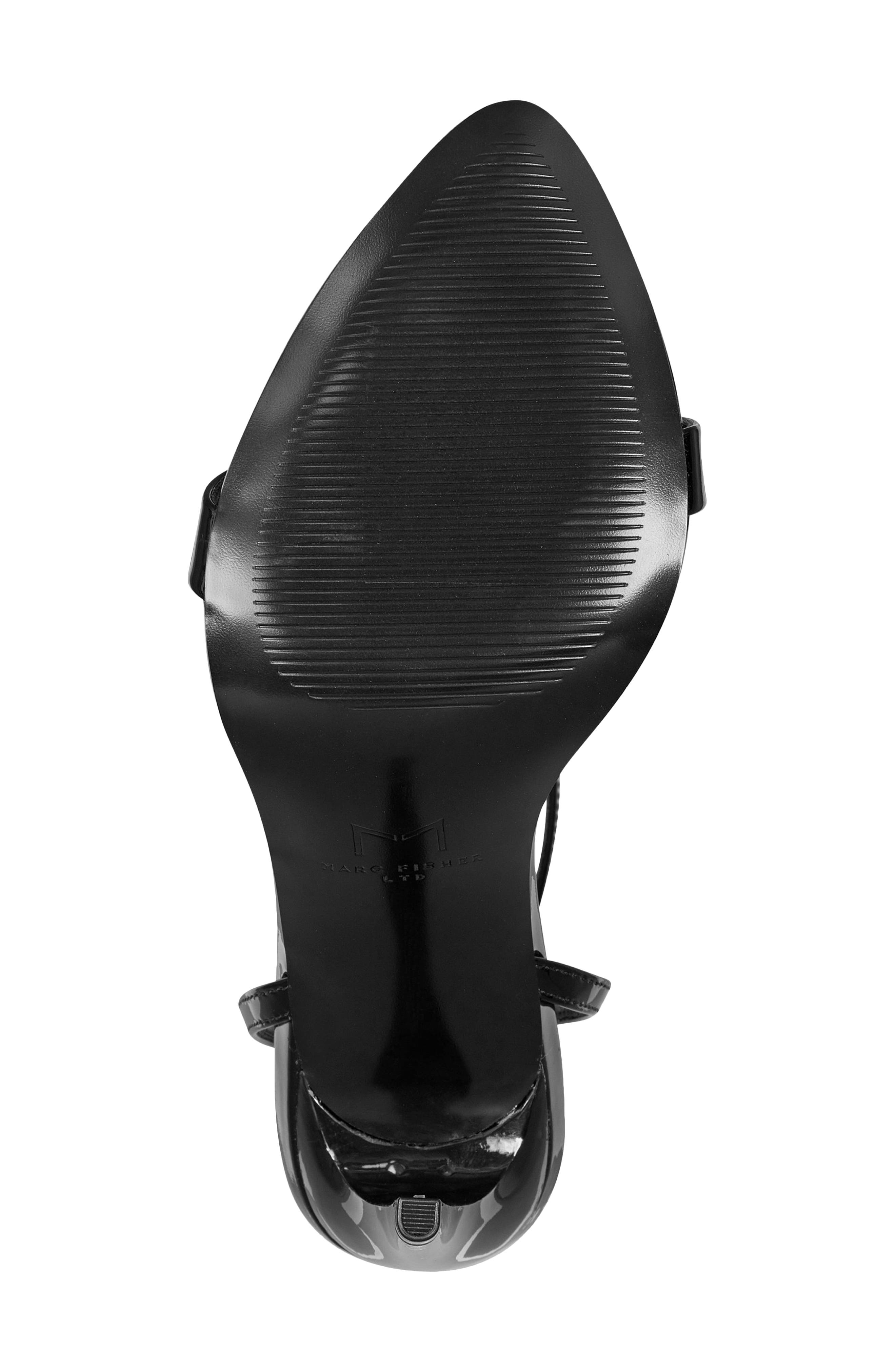 Marc Fisher Women's Dennie Heeled Sandals – Black Leather Strappy Square-Toe Sandal (Size 9.5)