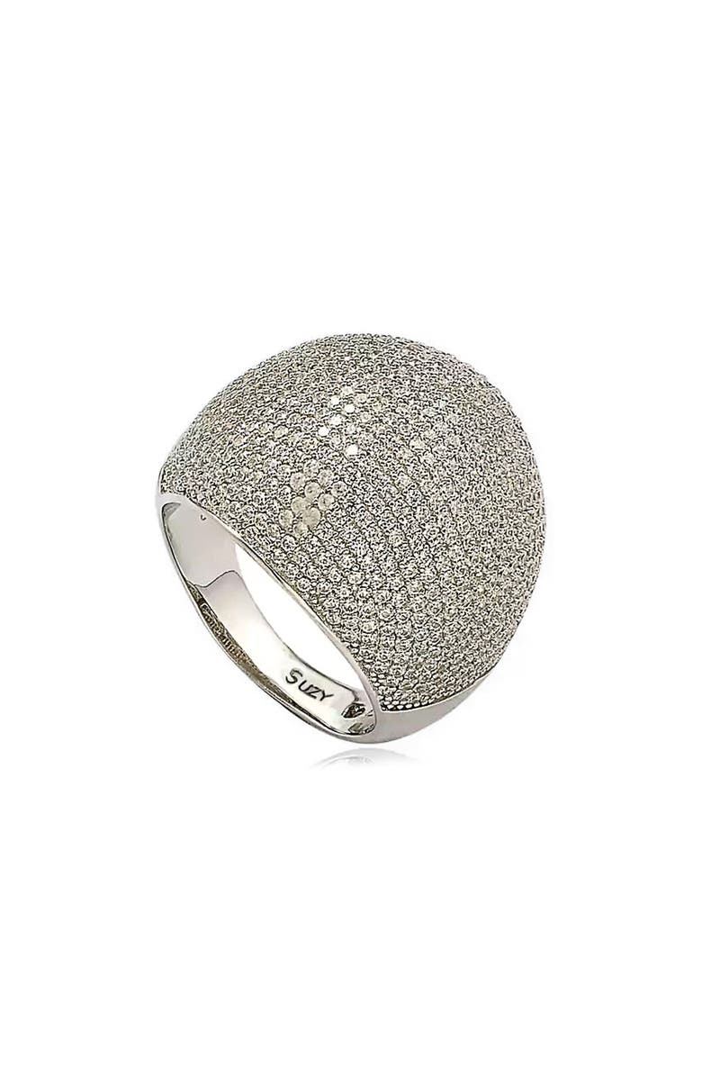 SUZY LEVIAN Pavé Cubic Zirconia Ring, Main, color, White