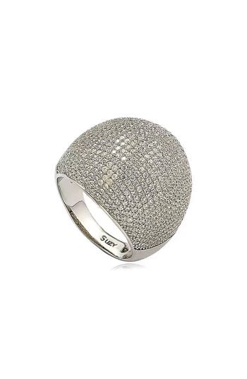 Suzy Levian Pavé Cubic Zirconia Ring In White