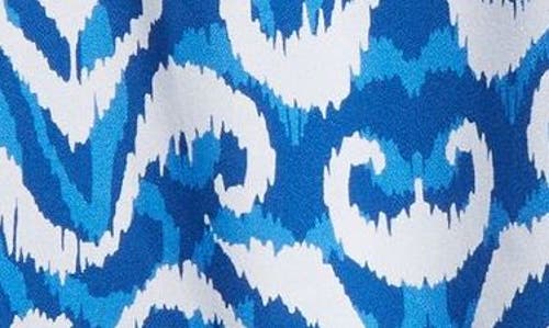 Alice And Olivia Devina Off-the-shoulder Printed Crepe Top In Artisan Ikat French Blue