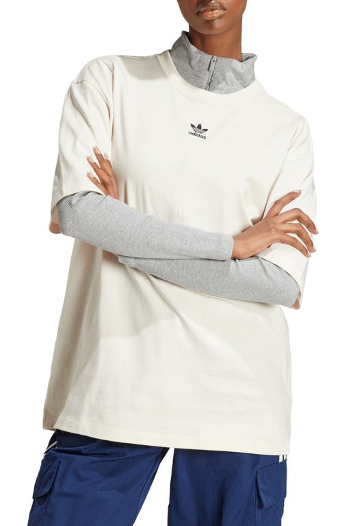 adidas Essentials Lifestyle Trefoil Logo Cotton T-Shirt Wonder White at Nordstrom,