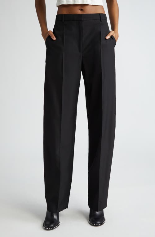 Alexander Wang Pleat Front Back Slit Trousers Black at Nordstrom,