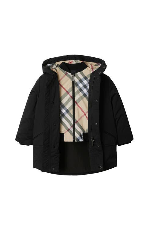 Burberry Detachable Warmer Nylon Parka In Black