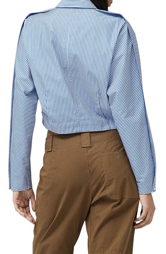 RAG & BONE MORGAN STRIPE CROP BUTTON-UP SHIRT