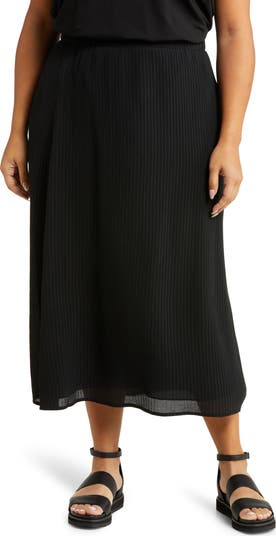 Eileen fisher shop silk midi skirt